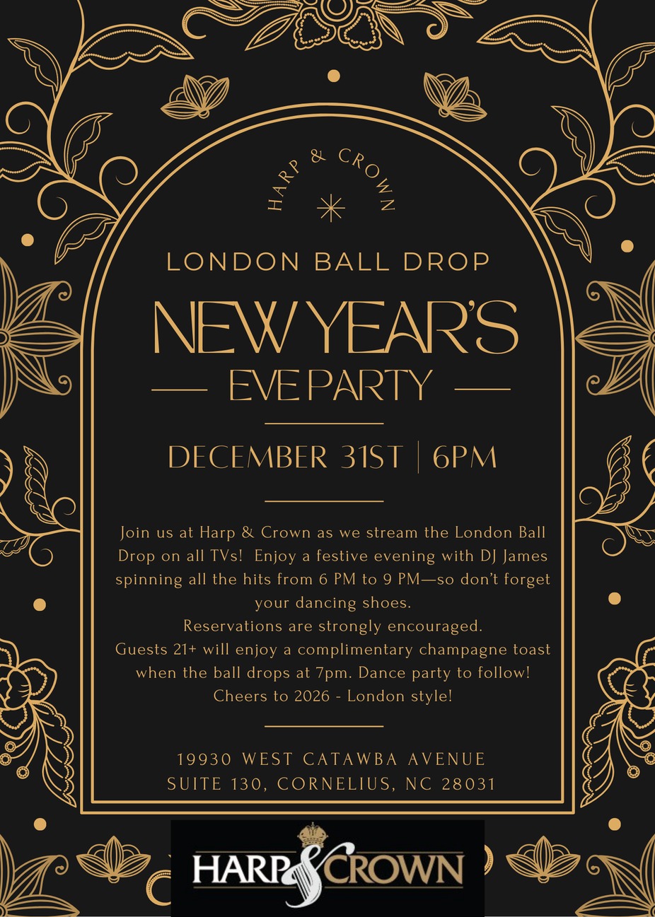 NYE Party - London Ball Drop at Harp & Crown! event photo