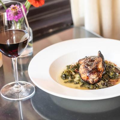 Texas Quail and red wine.