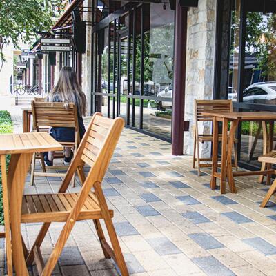 Exterior,tables lined up