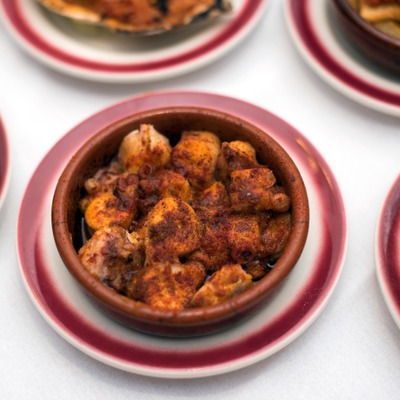 Spicy seafood bowl closeup