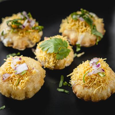 Dahil Puri , Indian street snack.