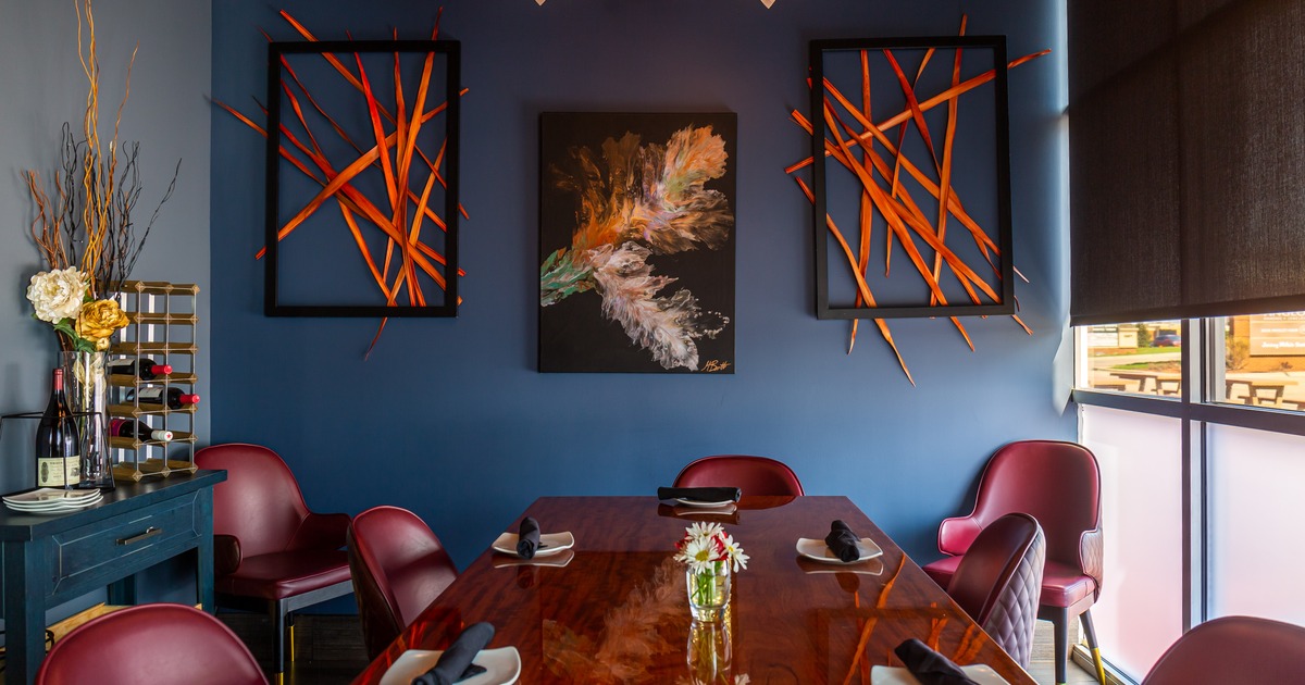 Dining table and wall art