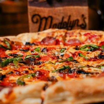 Pepperoni, Mushroom and Jalapeno pizza.