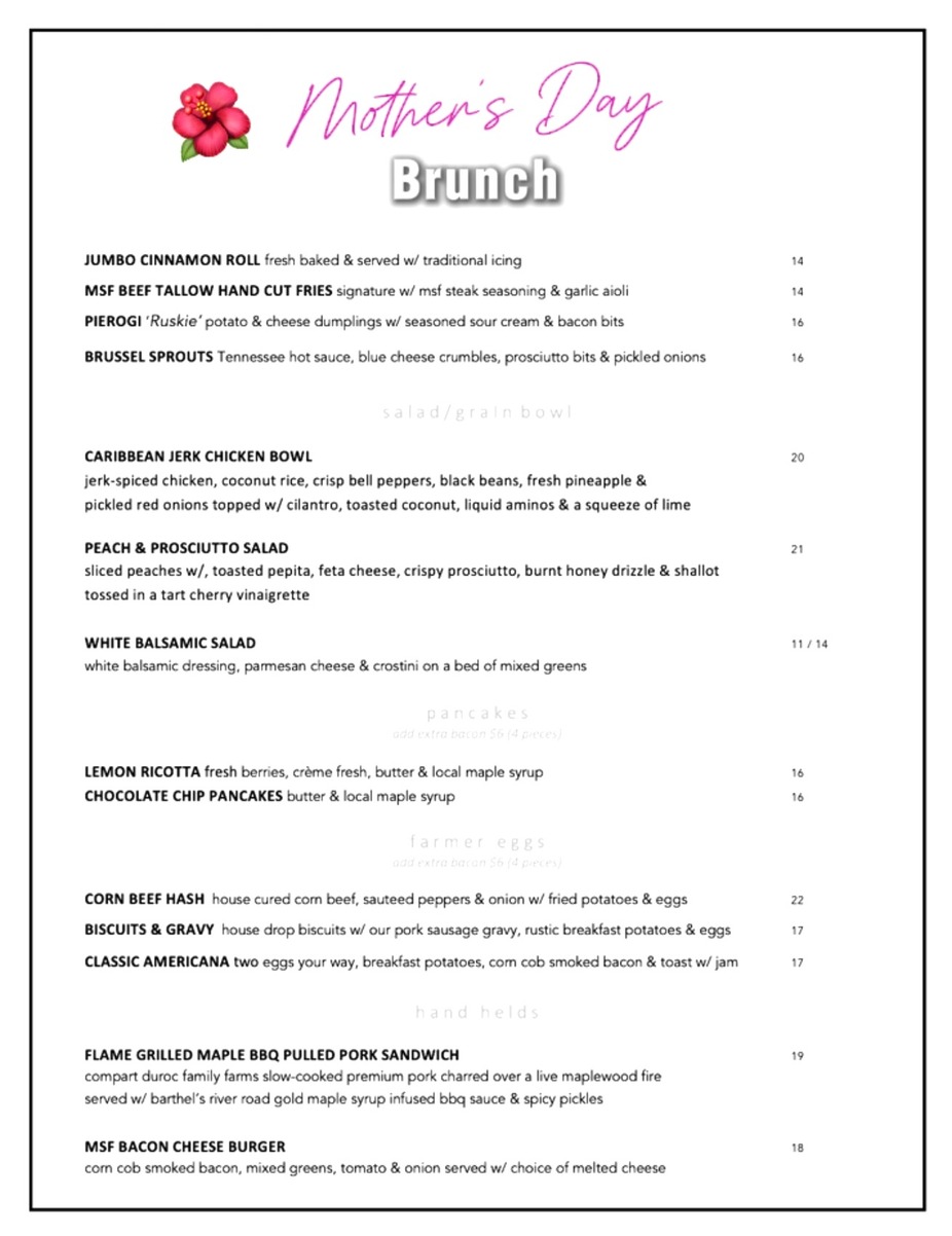 MOTHER'S DAY BRUNCH MENU event photo