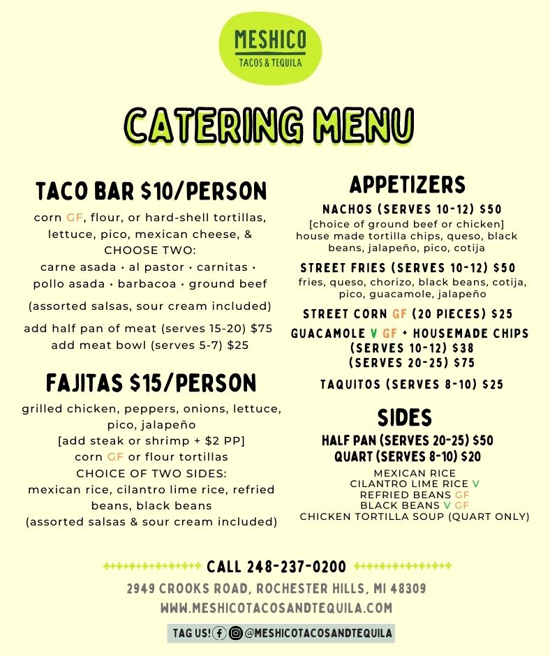 MESHICO Tacos & Tequila Rochester Hills, MI