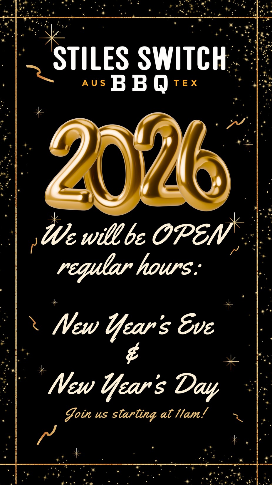We will be OPEN NYE & NEW YEAR'S DAY! event photo