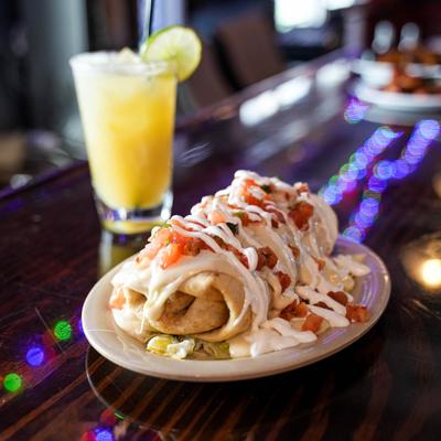 Chimichangas and Screwdriver cocktail