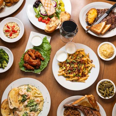 Various food on the table.