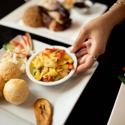 Ackee and Saltfish meal.