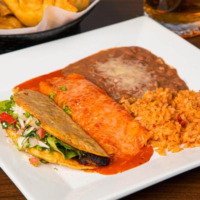 Enchilada taco plate.