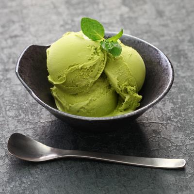 Green tea ice cream photo