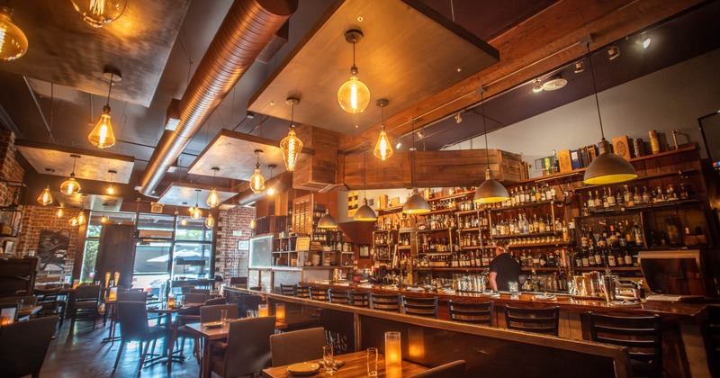 Interior, wide view, dining area