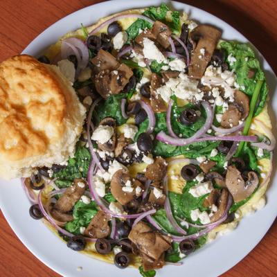 Mediterranean omelet, top view.