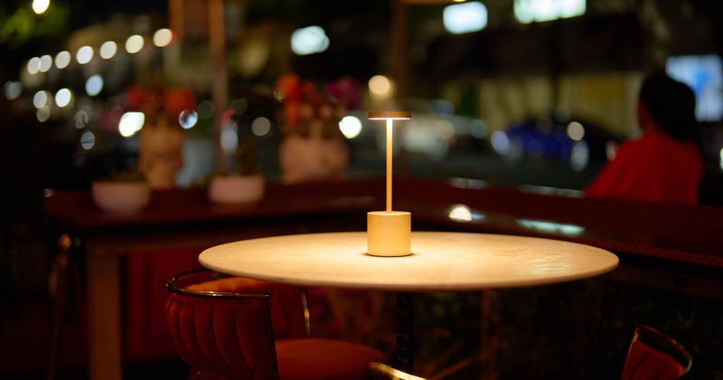Interior, table and chairs in seating area