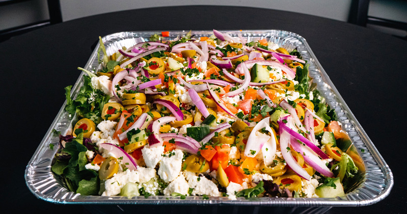 Greek salad, catering serving