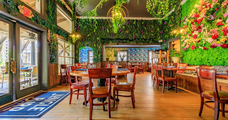 Restaurant interior, seating area