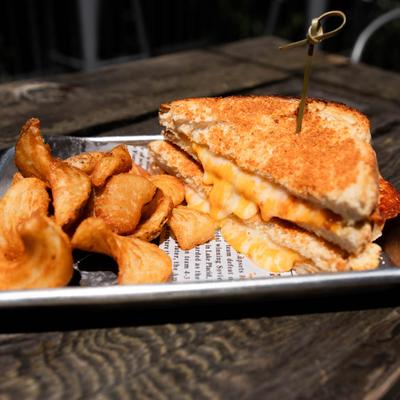Grilled cheese with a side of fries.