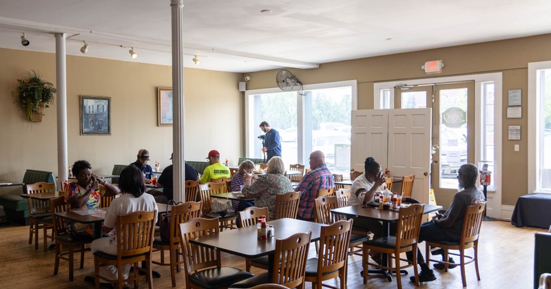 Customers sitting at the tables
