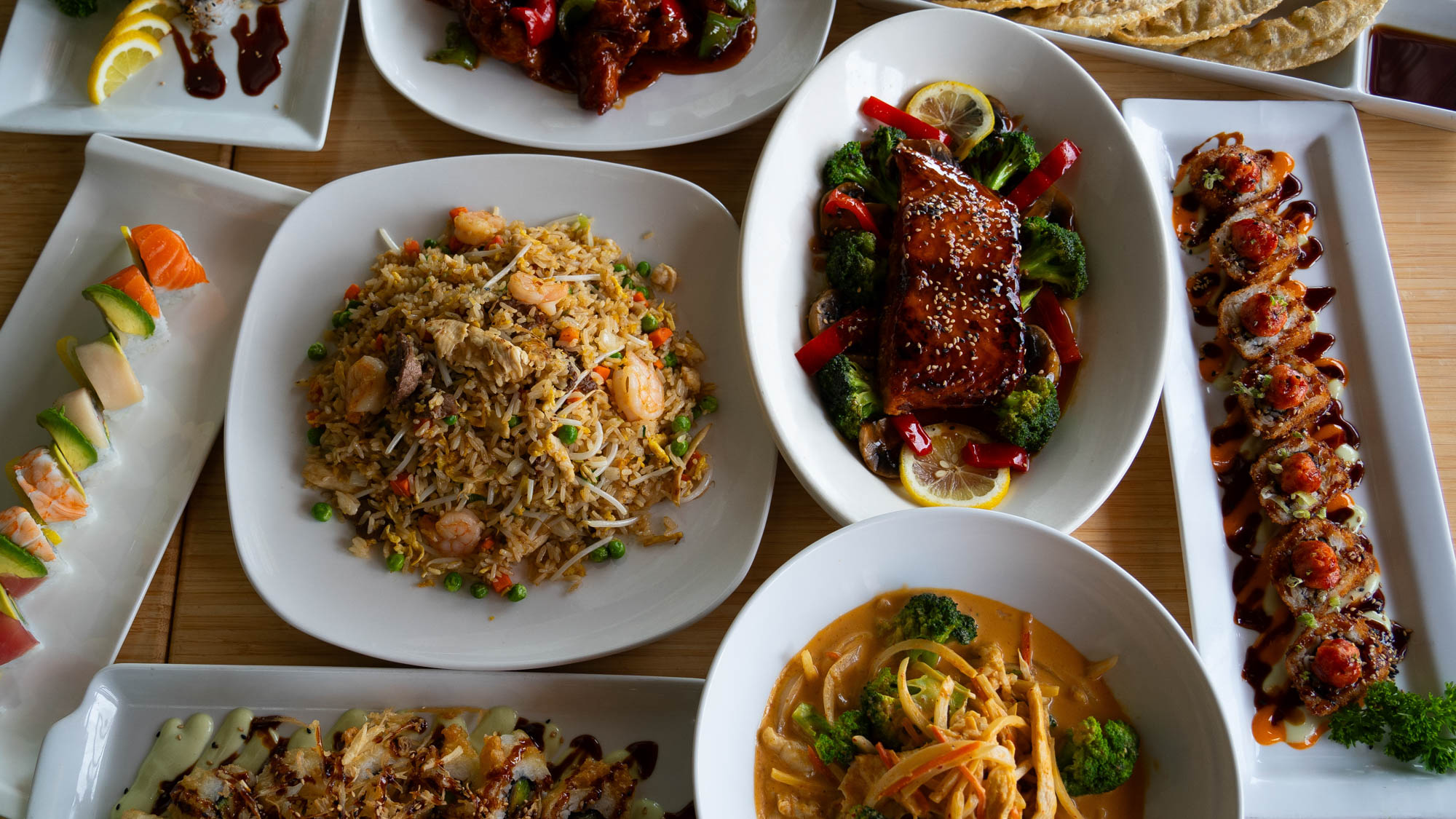 Assorted food dishes