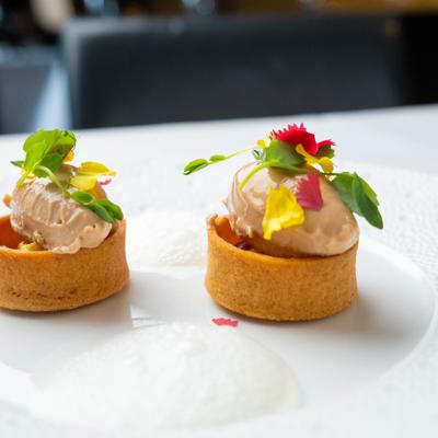 Two Foie Gras Tarts.