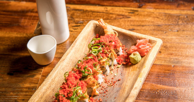 Tempura and rice dish