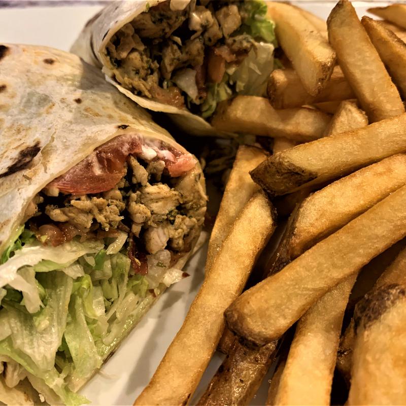 menu item 100 of 122, Chicken Bacon Wrap with Fries Lunch Special