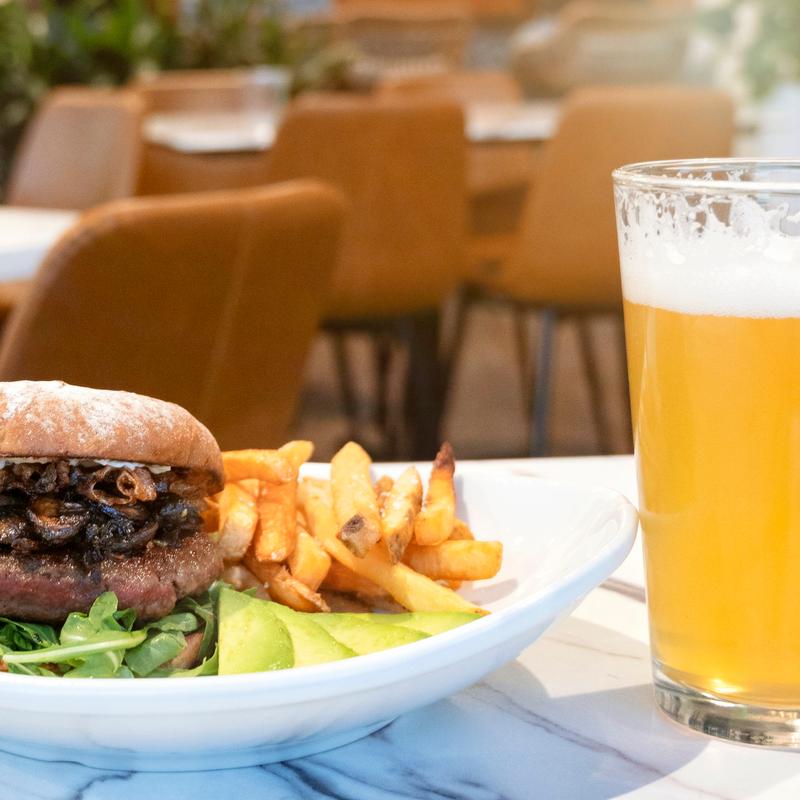 Gourmet Burger with Wild Mushrooms photo