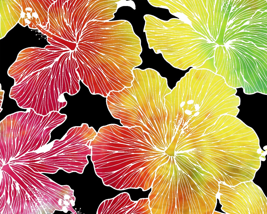 Paint Nite: Galaxy Rainbow Hibiscuses event photo