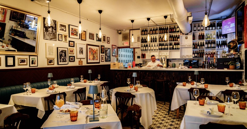 Interior, tables and chairs