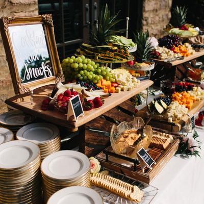 A served buffet on display.