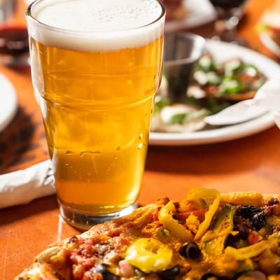 Beer and assorted dishes