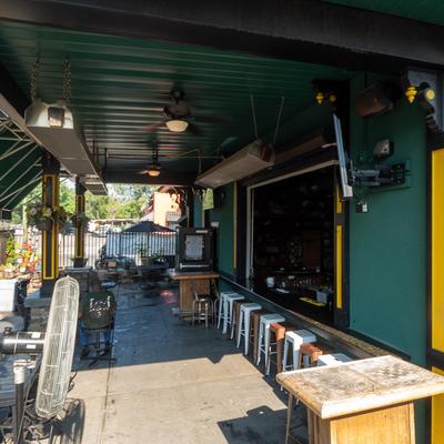 Exterior, terrace, chairs, bar