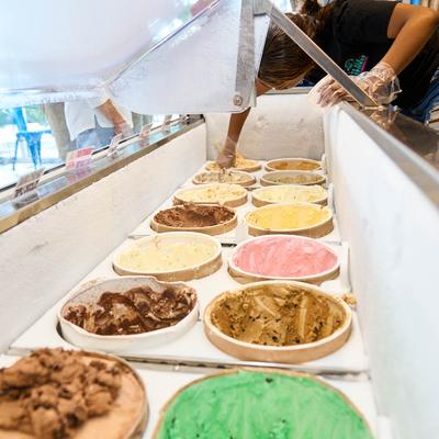 Ice cream display case.