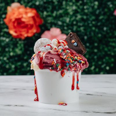 Pineapple and cherry dole whip.