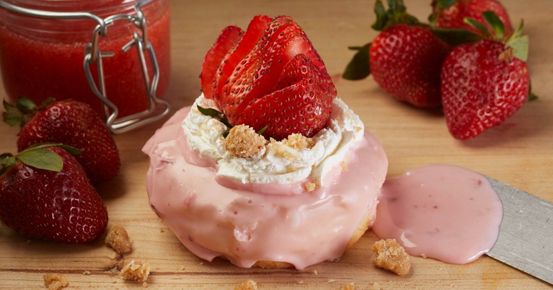 Strawberry shortcake donut