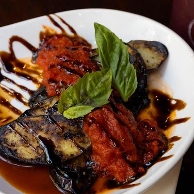 Italian Eggplant, served.