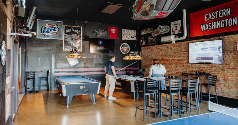 Interior, pool table area