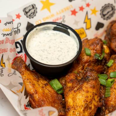 Lemon Pepper Wings and dip.