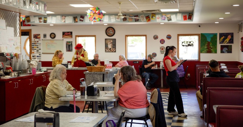 Customers sitting at the tables