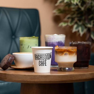 Various drinks on a table.