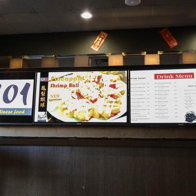 The menus on the wall.