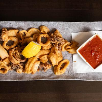 Calamari with dip.