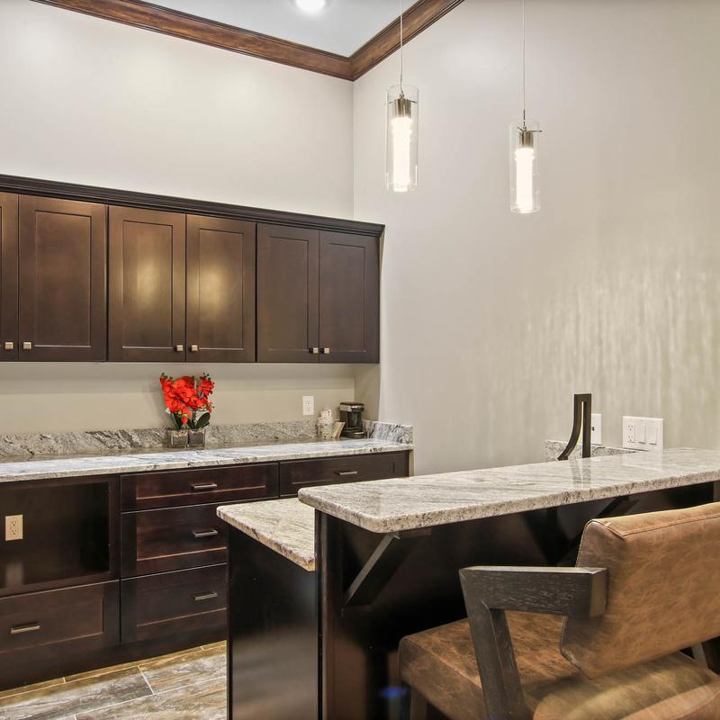 The kitchen area of an apartment.