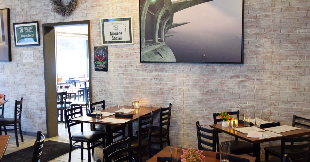 Interior, dining area with tables and chairs