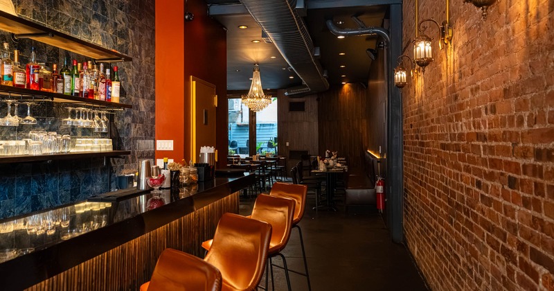 Interior, a bar with bar stools