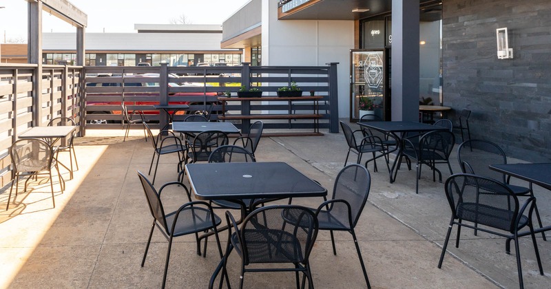 Exterior, terrace, tables and chairs