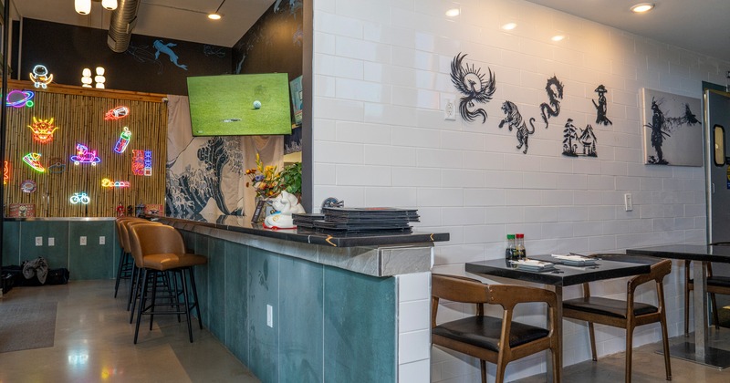 Interior of a sushi restaurant