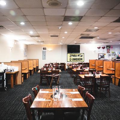Interior, dining area.