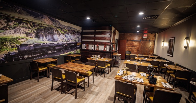 Restaurant interior, seating space