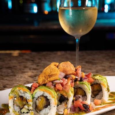 Sweet plantain sushi rolls.